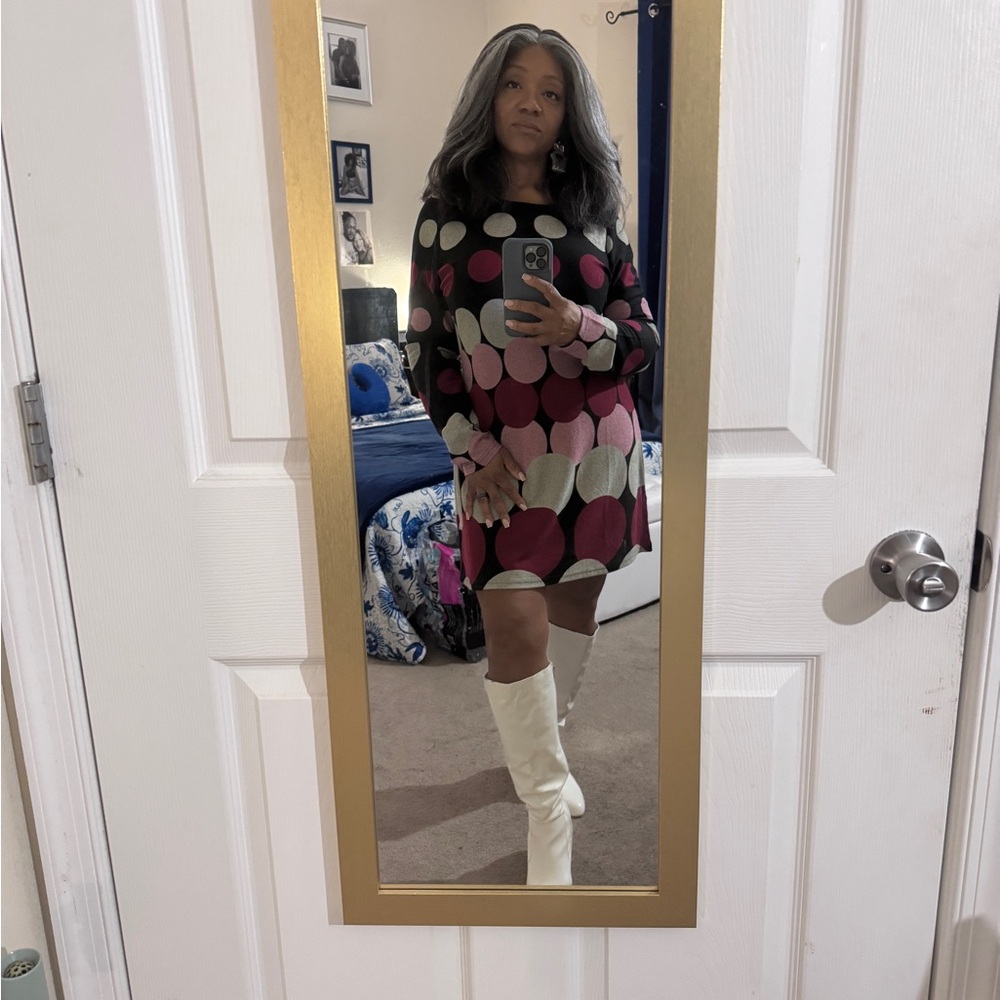70s inspired Polka Dot Dress